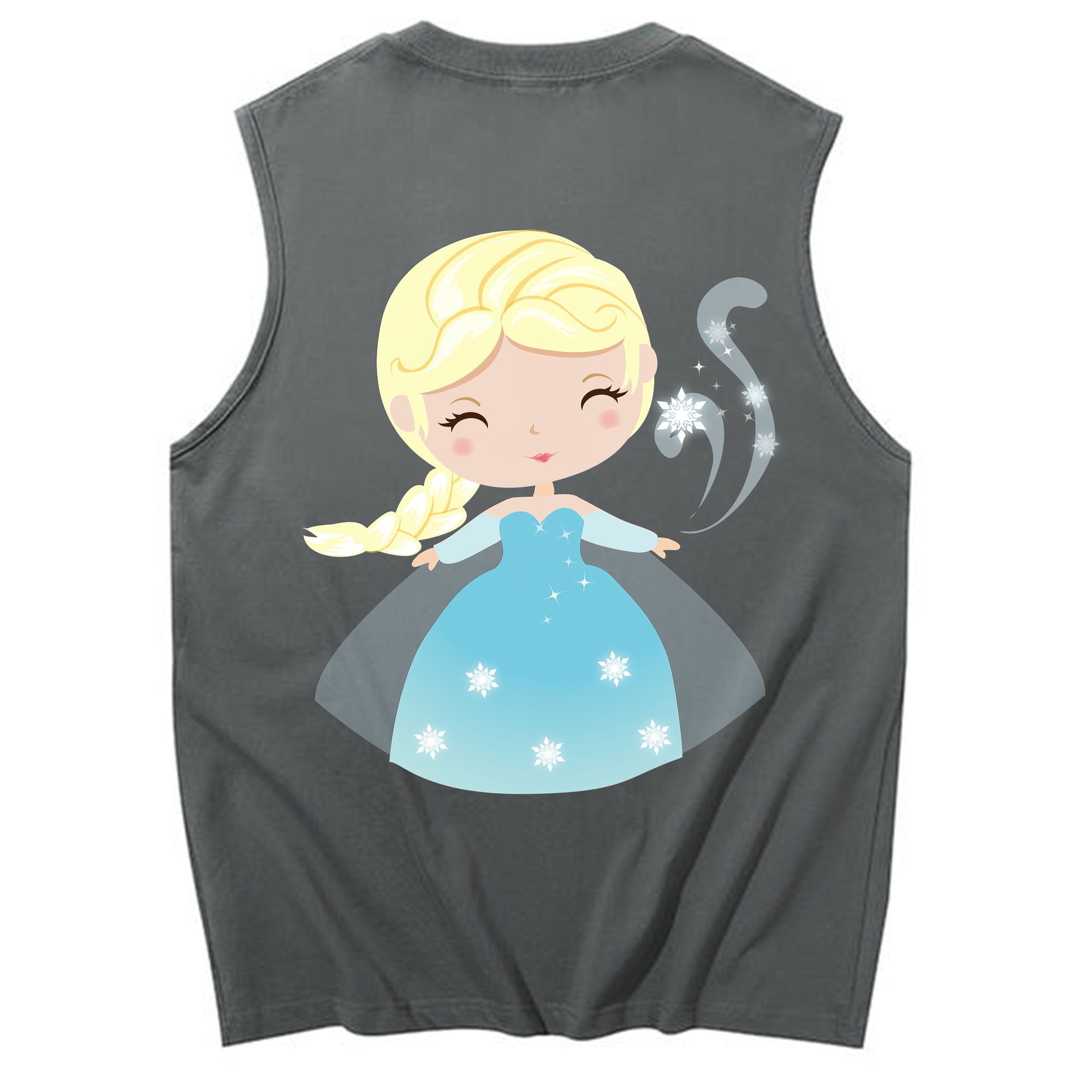 （画像用） アナと雪の女王 アンナ エルサ Frozen Anna Elsa コットン100％タンクトップ（背面プリント）